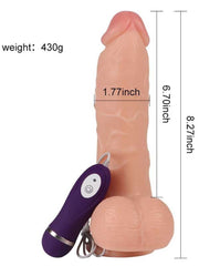 Realistik Vantuzlu Titreşimli Dildo 21 cm