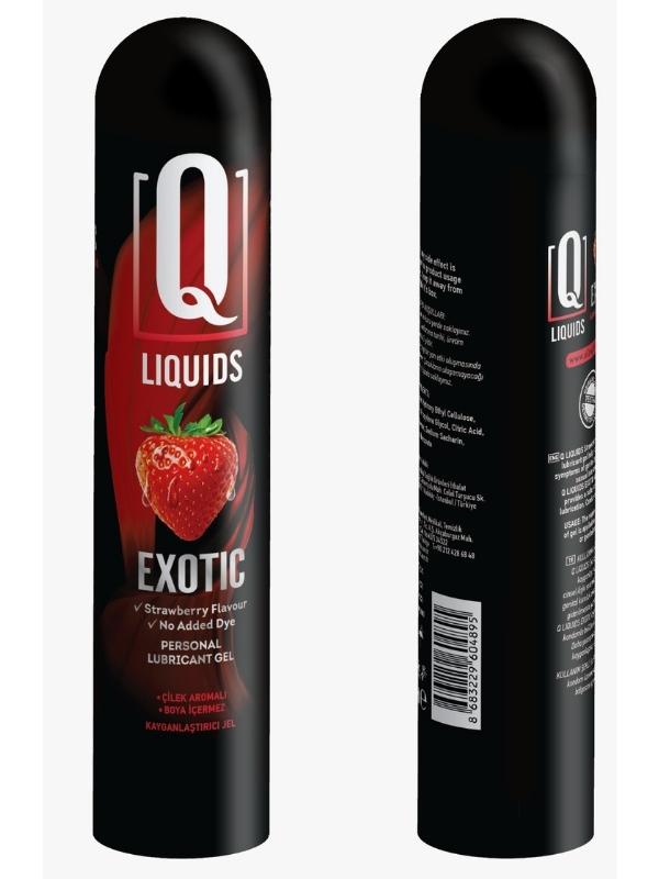 Q Liquids Exotic Çilek Aromalı 125 ML Su Bazlı Kayganlaştırı Jel